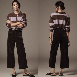 NWT Maeve The Colette Corduroy Crop Wide Leg Pant - Brown - Size 23